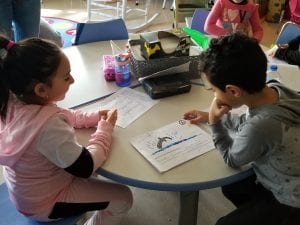 Mrs. Fowlers class read us their informational books about dolphins.