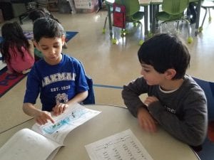 Mrs. Fowlers class read us their informational books about dolphins.