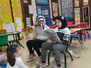 Our 4th grade friends, Noor and Dana read to us too!