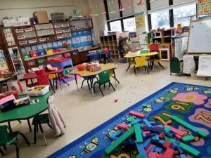 The leprechaun made a huge mess in our classroom this morning!!!