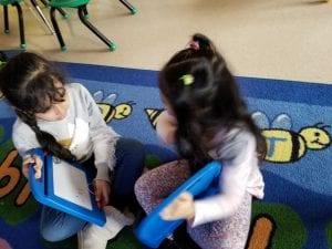 Then we used the magic boards to write an -et family word and read it to our Peanut Butter and Jelly partners.