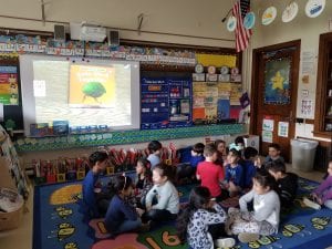 We have been reading informational text about insects. During this lesson, the children had to turn and tell their Peanut Butter and Jelly partner the main topic of the informational text. "The main topic of the informational text is ants working together."