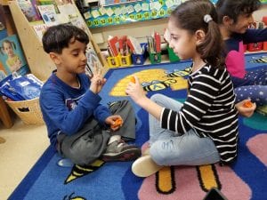 We worked on number bonds of 5. The children had towers of 5...but it behind their back...broke it into two towers...They asked their partner... "How many is behind my back?"   then they asked... "How do you know?" You can play this game with them using 5 pennies too.