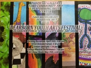 Come support our Oakman students and Ms. Stewart at the Dearborn Youth Arts Festival! Our Young 5 friend, Rehams art work was chosen to be in the show! Way to go, Reham!