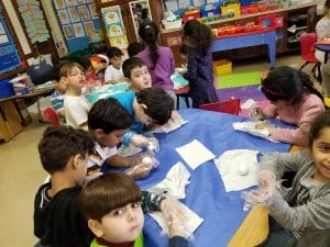 We dyed eggs with our book buddies in Ms. Earle's class.