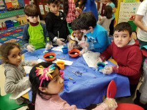 We dyed eggs with our book buddies in Ms. Earle's class.