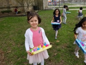 We had an egg hunt! Then we blew bubbles!!!