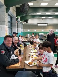 Firefighters from Dearborn ate lunch with us on Care to the Core Day!