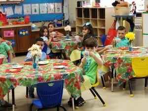 We drank apple juice and ate toast at our T party!