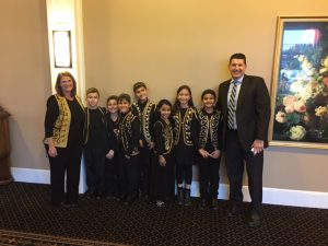 The student drummers were excited to take a picture with Dr. Maleyko.