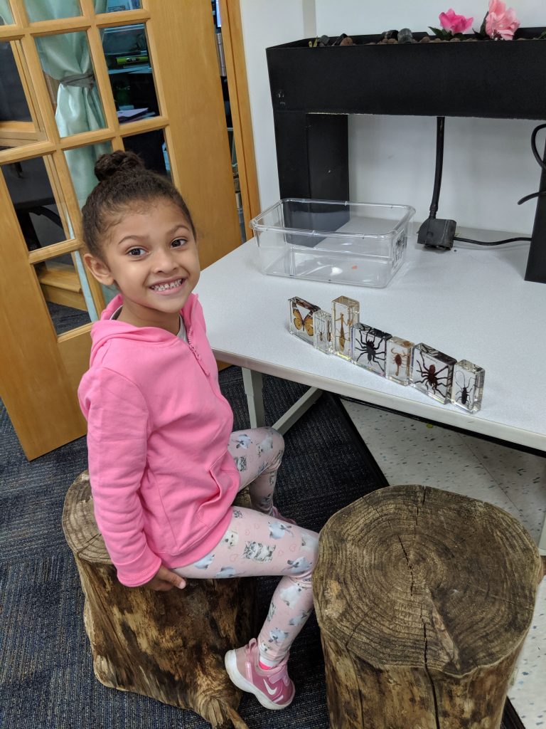 Lelia in the science area