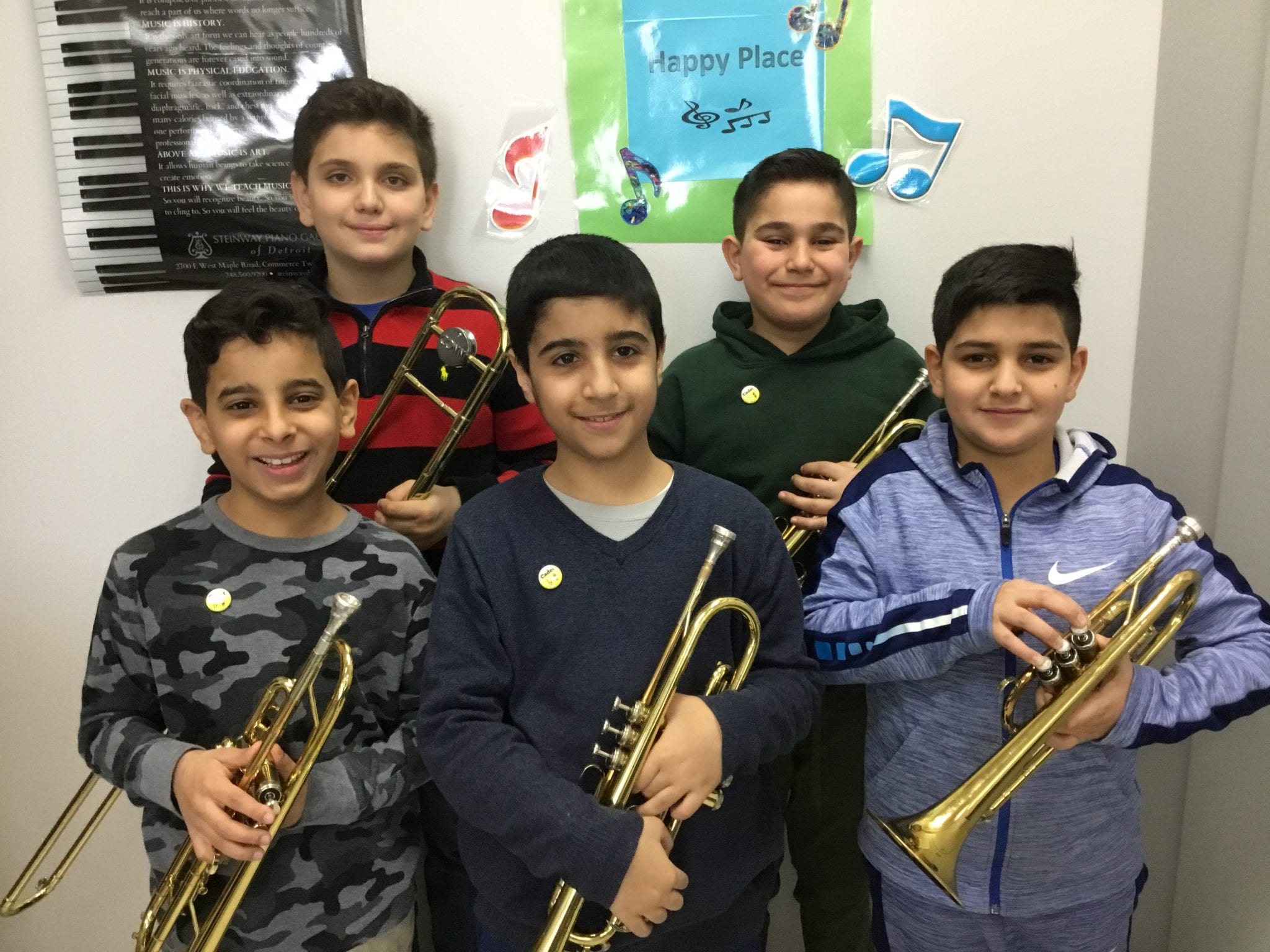 All of the brass players at Becker have been awarded the Cadet Pin.