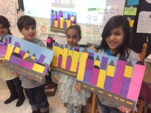Students are showing the Cityscape Collage 