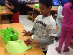 Gluing the lips to the paper mask