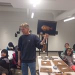 The Artist Ralph Parus demonstrating to the students at Artspace Lofts