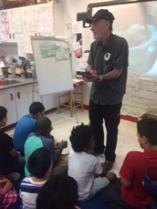 The artist Dan Gumina as a guest speaker at Miller Elementary
