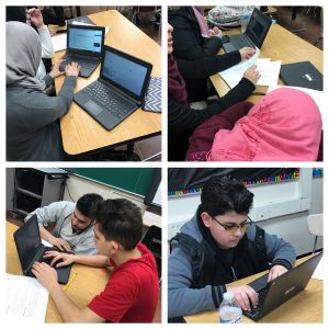 students working on chromebooks