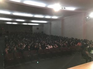 DHS auditorium filled with parents and students