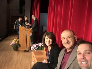 Ms. Peterson, Trustee Berry and Councilman Tafelski on stage