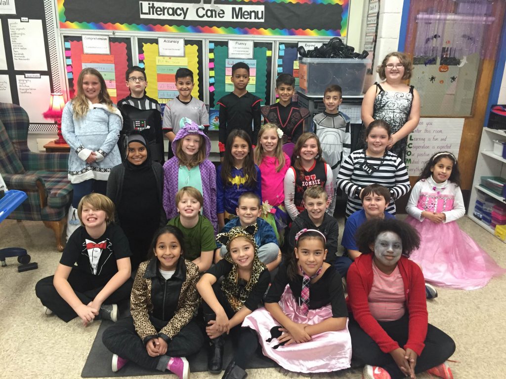 Students during Halloween party!