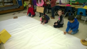 The children worked together to make our backdrops for the Thanksgiving plays. 