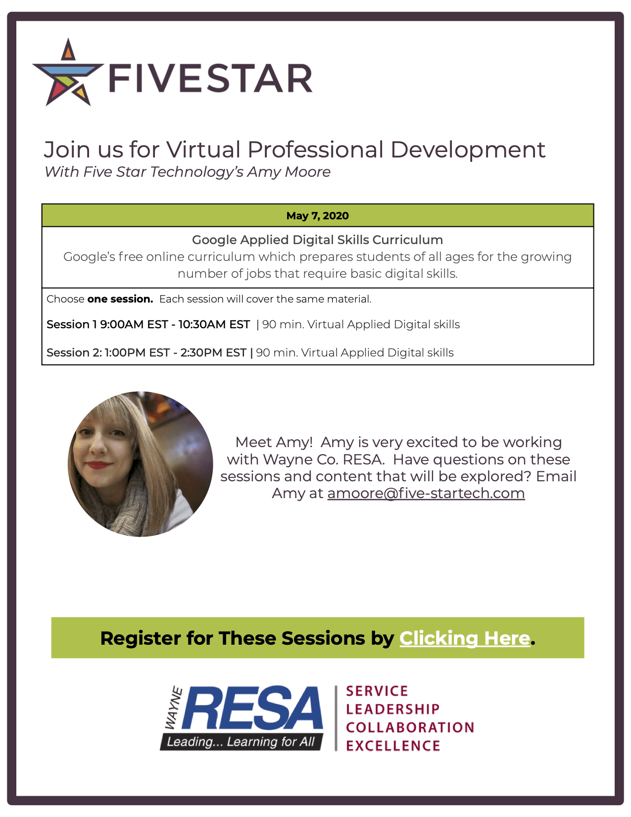 Flyer of RESA PD on Google Applied Digital Skills