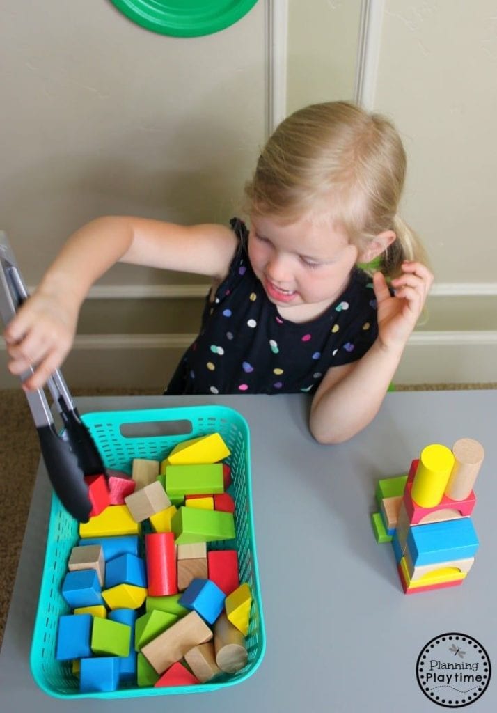 Baby Activities Tower Building with Tongs – Fine Motor Toddler ...