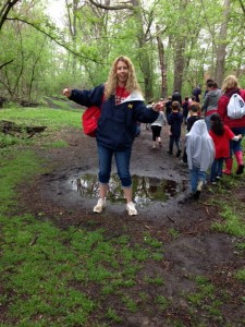 Thanks to Mrs, Stetz for helping us to stay out of the puddle!